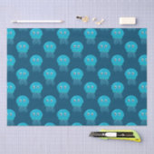 Papier Mousseline Cute Cartoon Motif Méduse En Bleu Océan (Artisanat)