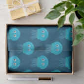 Papier Mousseline Cute Cartoon Motif Méduse En Bleu Océan (Cadeau)