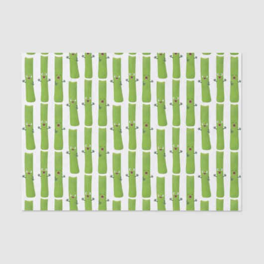 Papier Mousseline Cute céleri bâtons trio caricature légumes (Recto)