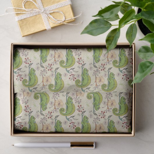Papier Mousseline Cute Chameleon Lizard (Cadeau)