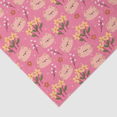 Papier Mousseline Cute Chat et Fleurs (Détail)
