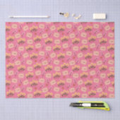 Papier Mousseline Cute Chat et Fleurs (Artisanat)