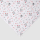 Papier Mousseline Cute chat et os de poisson (Détail)