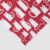 Papier Mousseline Cute chat rouge et blanc (Détail)