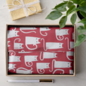 Papier Mousseline Cute chat rouge et blanc (Cadeau)