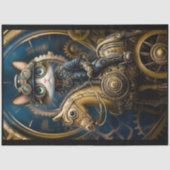 Papier Mousseline Cute Chat Steampunk Sur Cheval En Laiton G3L Décou (Recto)