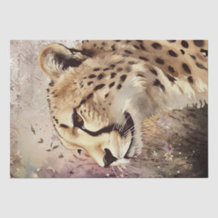 Papier Mousseline Cute Cheetah Wild Chat Aquarelle