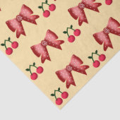 Papier Mousseline Cute Cherry Bow Seamless Pattern Pink Aesthetic Ka (Détail)