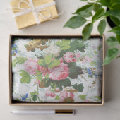 Papier Mousseline Cute Chic Girly Floral-White Arrière - plan (Cadeau)