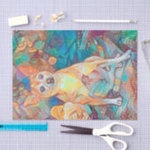 Papier Mousseline Cute Chihuahua Art Blue Brown Dog Portrait (Artisanat)