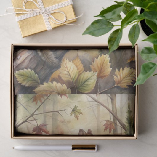 Papier Mousseline Cute Chipmunk on a Big Branch in the Forest (Cadeau)