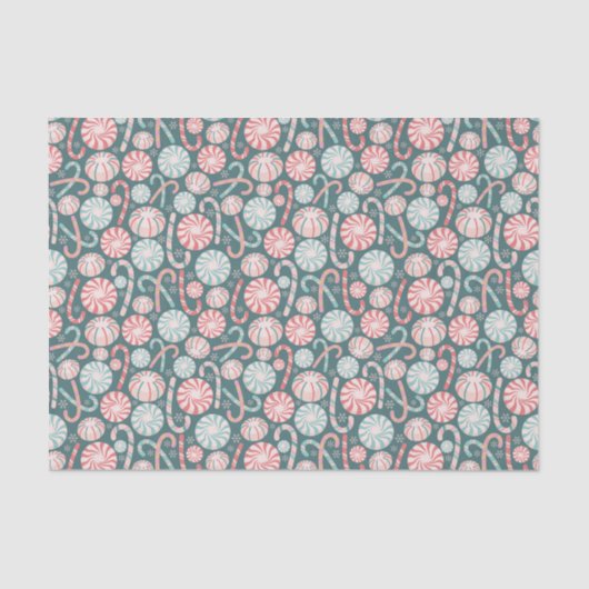 Papier Mousseline Cute Christmas Candy Canes Abstract Pattern (Recto)