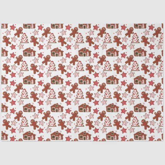 Papier Mousseline Cute Christmas Gingerbread Motif de cookies (Recto)