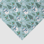 Papier Mousseline Cute Christmas Snowmen Pattern Tissue Paper (Détail)