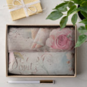 Papier Mousseline Cute Cochon Blush Roses Floral Shabby Découpage (Cadeau)