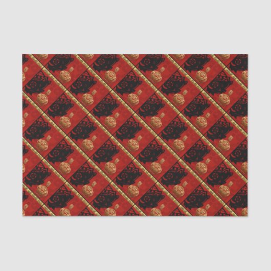 Papier Mousseline Cute Cochon Chinois Année Zodiaque Anniversaire Ti (Recto)