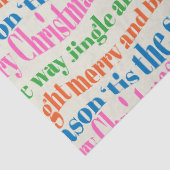 Papier Mousseline Cute Colorful Retro Christmas Script Decoupage (Détail)