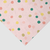 Papier Mousseline Cute Confetti Pois Motif rose vert (Détail)