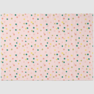 Papier Mousseline Cute Confetti Pois Motif rose vert