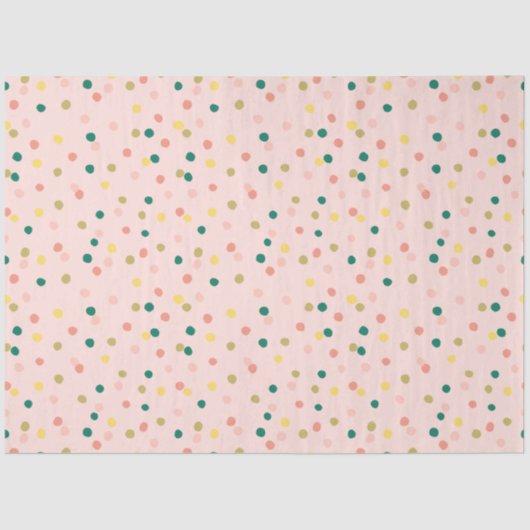 Papier Mousseline Cute Confetti Pois Motif rose vert (Recto)