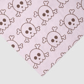 Papier Mousseline Cute Crâne noir et rose Halloween rose (Détail)