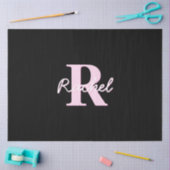 Papier Mousseline Cute Customizable Monogram | Light Pink & Black (Artisanat)