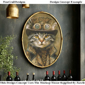 Papier Mousseline Cute Dapper Steampunk Tabby Cat ET7L Decoupage 