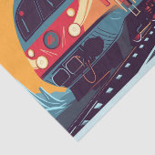 Papier Mousseline Cute Decoupage train amoureux rétro (Détail)