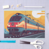 Papier Mousseline Cute Decoupage train amoureux rétro (Artisanat)