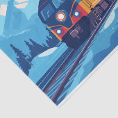 Papier Mousseline Cute Decoupage train amoureux rétro (Détail)