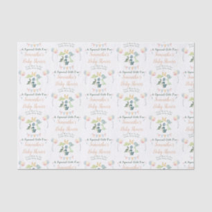 Papier Mousseline Cute Dinosaur Aquarelle Baby shower Personnalisé