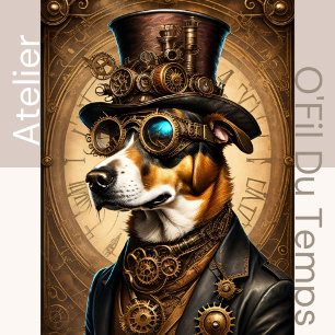 Papier Mousseline Cute Dog Steampunk Hat 13X19