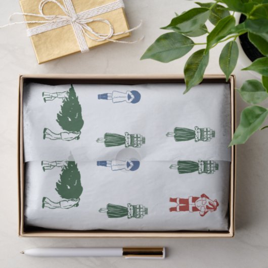 Papier Mousseline Cute Drawing Christmas (Cadeau)