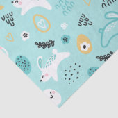 Papier Mousseline Cute Easter Bunny Pattern Kawaii Rabbits Eggs  (Détail)