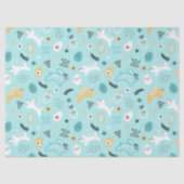 Papier Mousseline Cute Easter Bunny Pattern Kawaii Rabbits Eggs  (Recto)