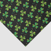 Papier Mousseline Cute & Elegant Shamrock foncé Motif vert & noir (Détail)