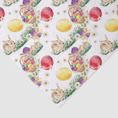 Papier Mousseline Cute Esater panier de lapin tissu motif (Détail)