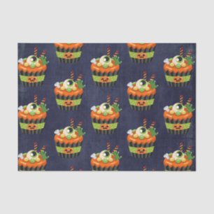 Papier Mousseline Cute et Déplaisante Halloween Cupcake avec un Big 