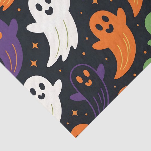 Papier Mousseline Cute Fantômes et chauves-souris Éffrayant Hallowee (Détail)