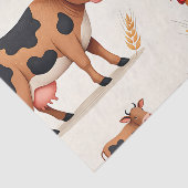 Papier Mousseline Cute Farm Animals Barn Pattern (Détail)