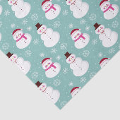 Papier Mousseline Cute Festif Hiver Rose Frosty Snowman (Détail)