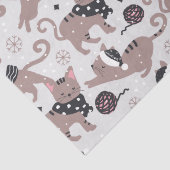 Papier Mousseline Cute Festive Chat Motif de Noël (Détail)