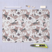 Papier Mousseline Cute Festive Chat Motif de Noël (Artisanat)