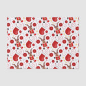 Papier Mousseline Cute Festive Red Christmas Reindeer (Recto)