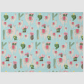 Papier Mousseline Cute Fiesta Llama & Cactus Motif (Recto)