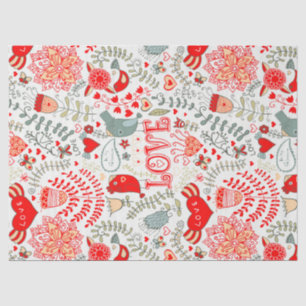 Papier Mousseline Cute Floral Valentines Design
