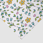 Papier Mousseline Cute Flowers and Hearts Light Pattern (Détail)