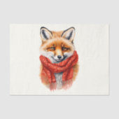 Papier Mousseline Cute Fox in a Red Scarf Autumn Image (Recto)