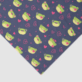 Papier Mousseline Cute Frog Love Doodle Heart Motif Valentines Day (Détail)