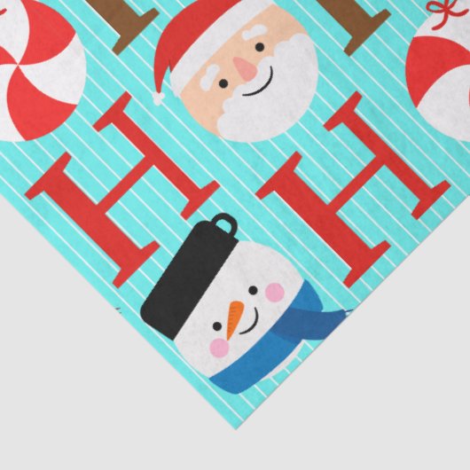 Papier Mousseline Cute Fun "Ho-Ho-Ho" Christmas Script Decoupage (Détail)